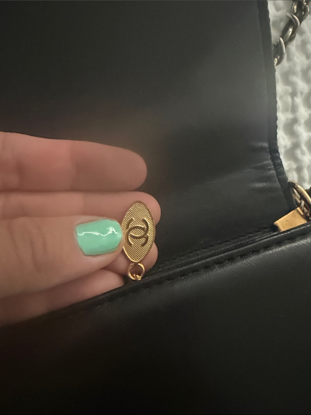 Quilted Leather Crossbody Bag in Black with Gold Hardware - Picture 5 of 11